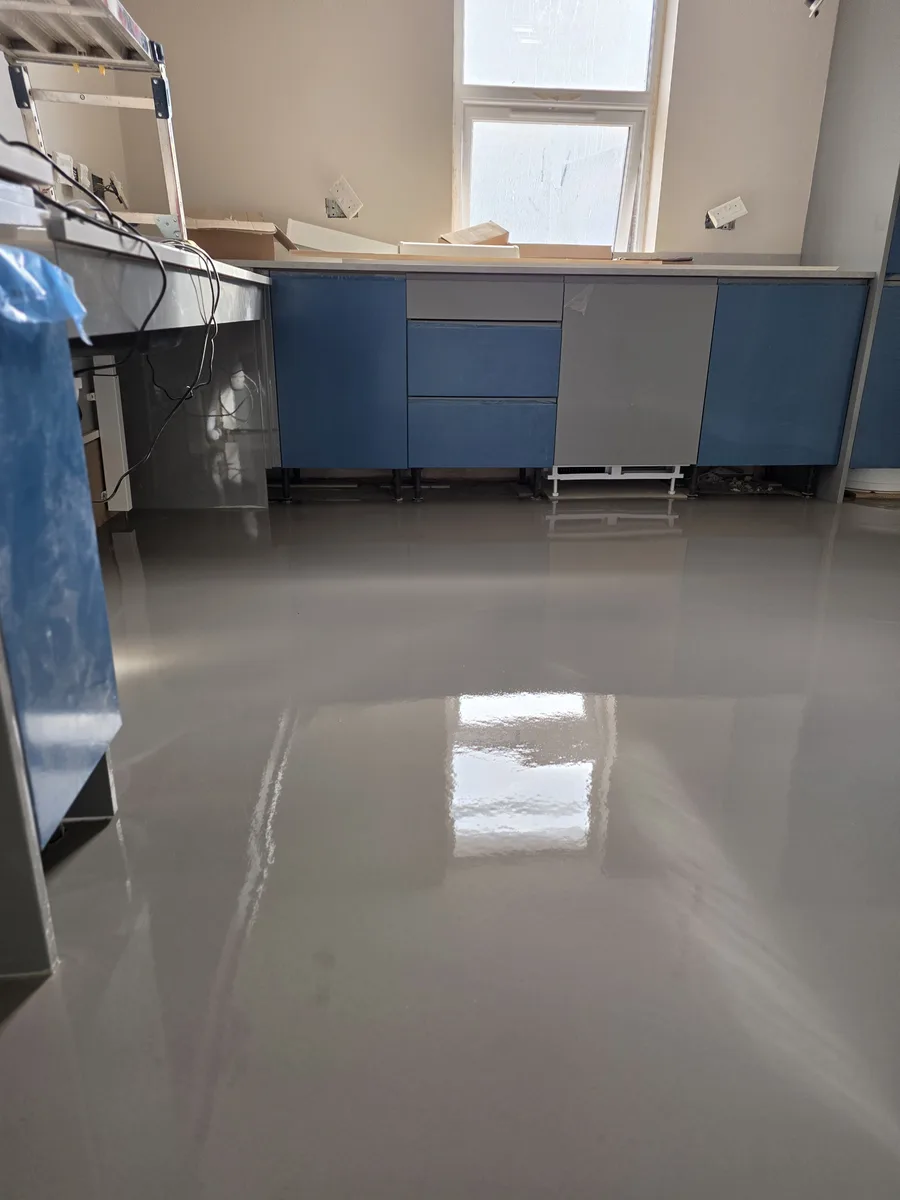 Subfloor preparation in a kitchen